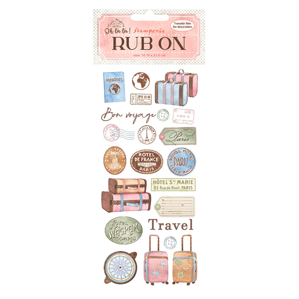 Stamperia Create Happiness Oh La La Travel Rub Ons dflrb29