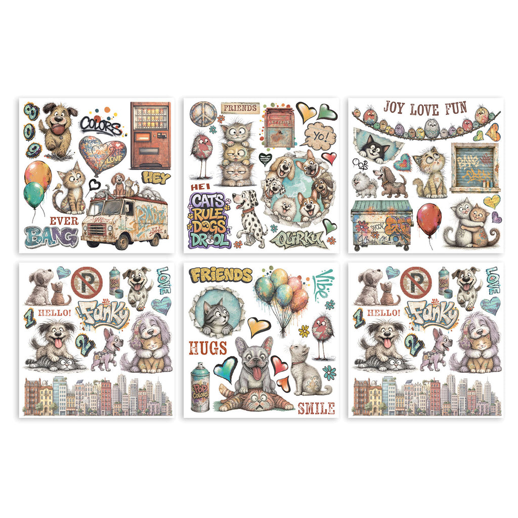 Stamperia Furry Friends 2 Rub On Kit dflrbx26 stickers