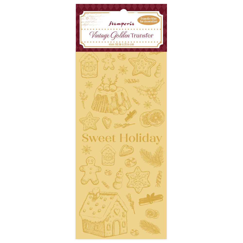 Stamperia Vintage Golden Transfer Sweet Holiday dflrgt04