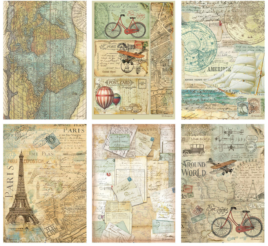 Stamperia Rice Paper Sheet A4-Around The World Paris