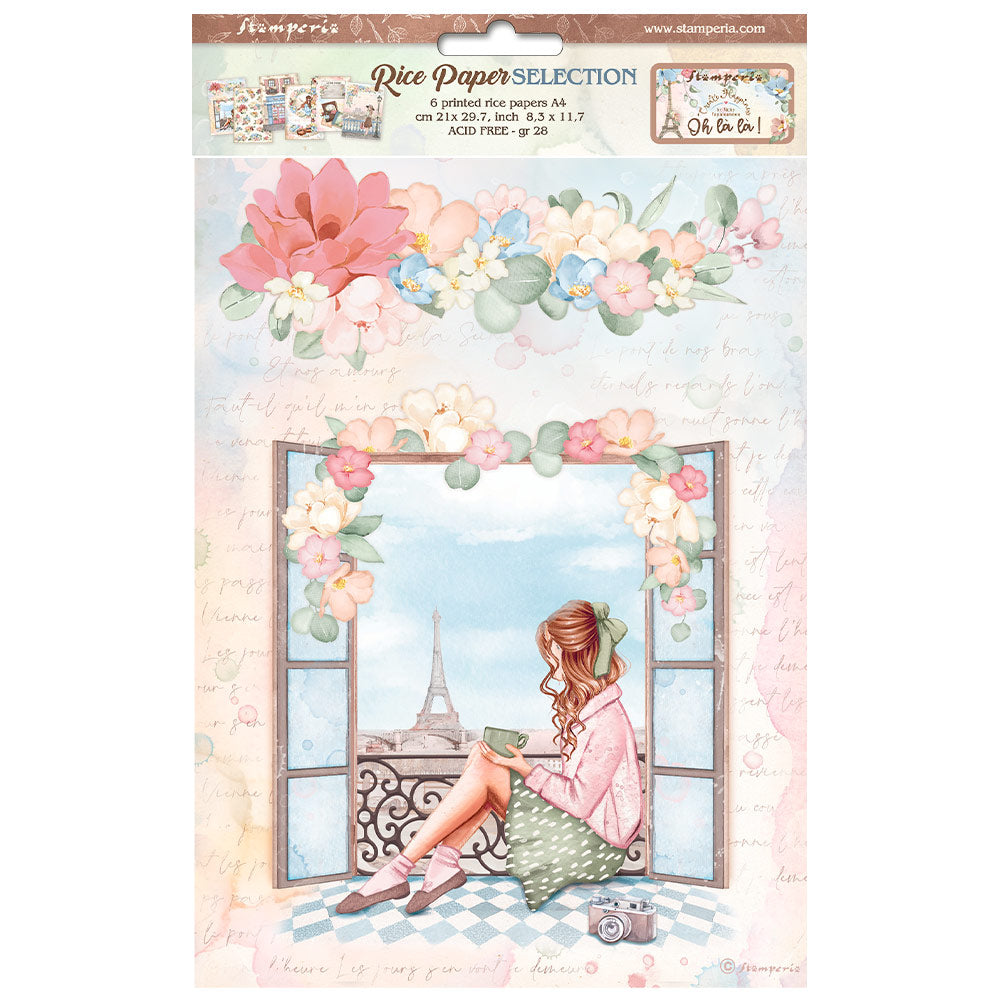Stamperia Create Happiness Oh La La Rice A4 Paper Pack dfsa4xol