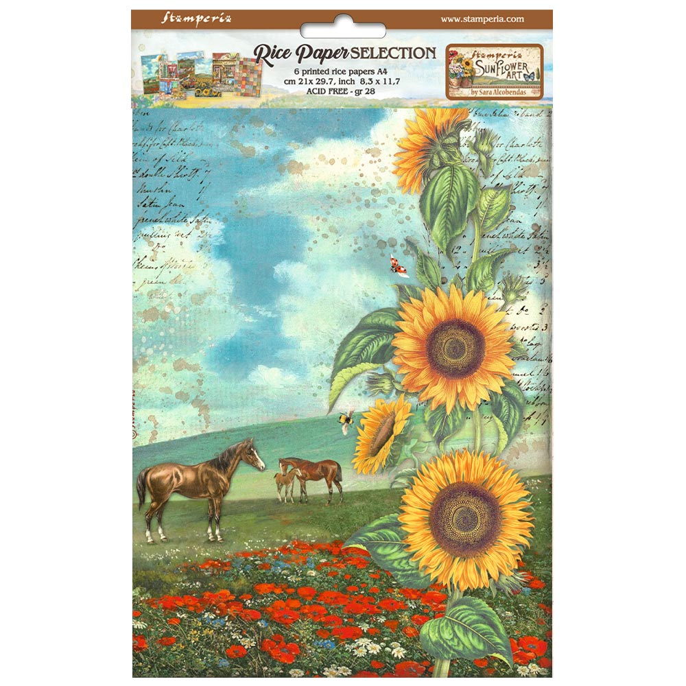 Sunflower Art Sunflowers A4 Rice Paper Pack dfsa4xsf
