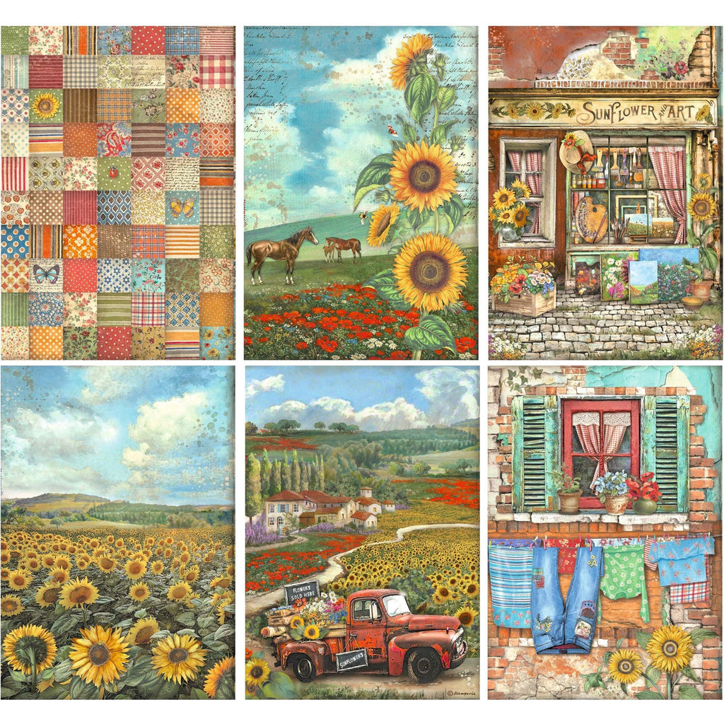 Sunflower Art Sunflowers A4 Rice Paper Pack dfsa4xsf sheets