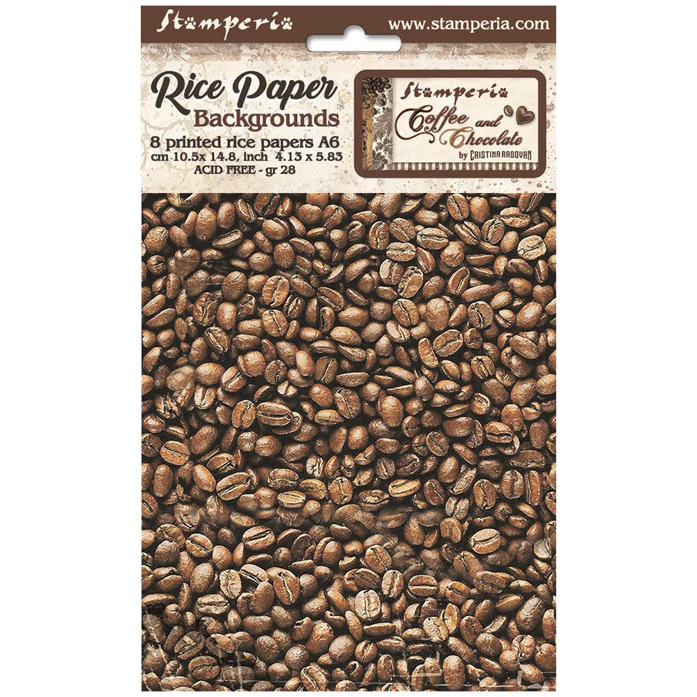 Stamperia Coffee And Chocolate Rice Paper A6 Backgrounds dfsak6012