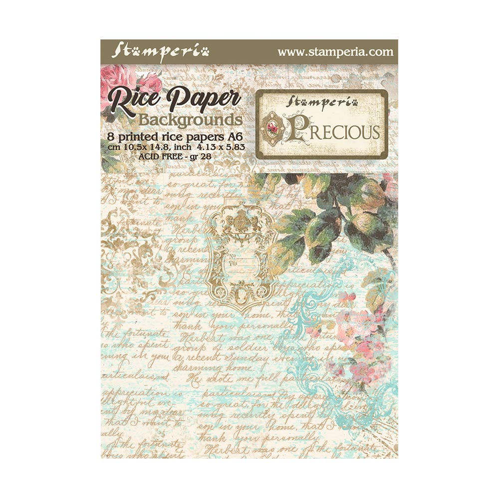 Stamperia Precious A6 Rice Paper Backgrounds dfsak6013