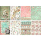 Stamperia Orchids And Cats Rice Paper A6 Backgrounds dfsak6017 sheets