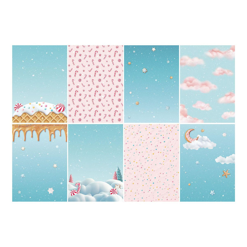 Stamperia Candy Christmas A6 Backgrounds Rice Paper dfsak6043
