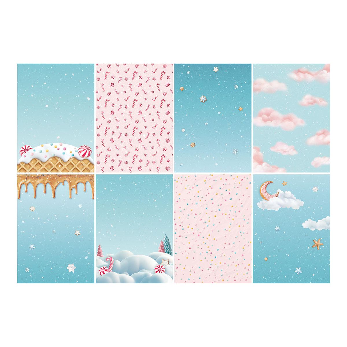 Stamperia Candy Christmas A6 Backgrounds Rice Paper dfsak6043