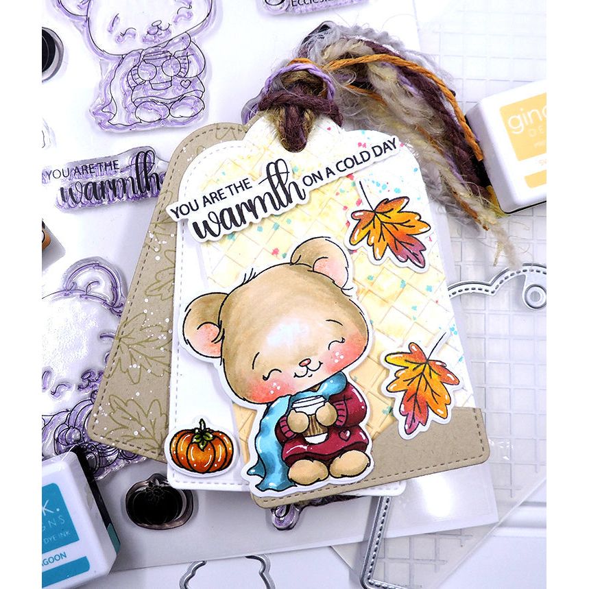 Gina K Designs Autumn Bears Clear Stamps dg05 Tag