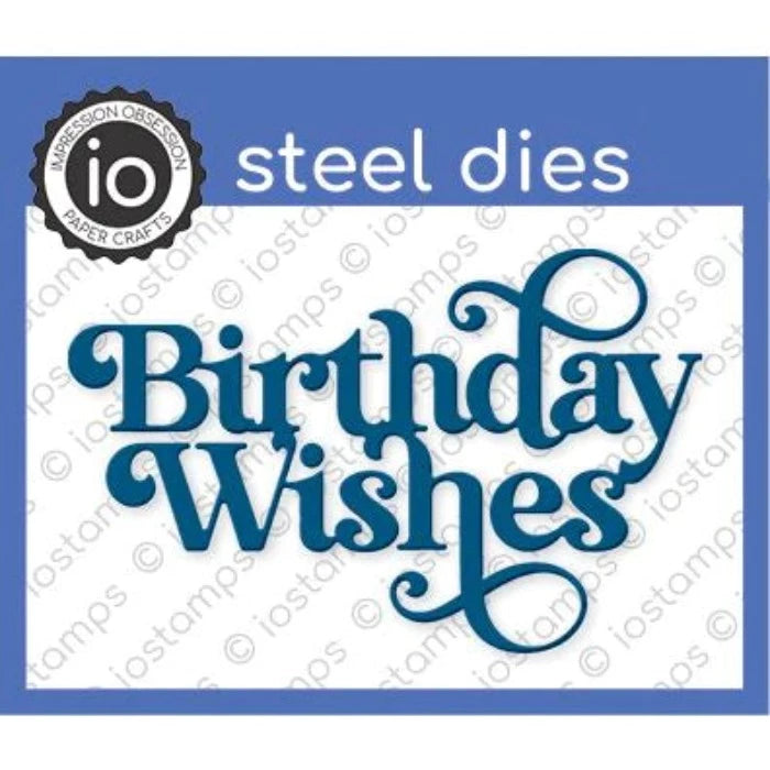 Impression Obsession Steel Die Birthday Wishes die1275m