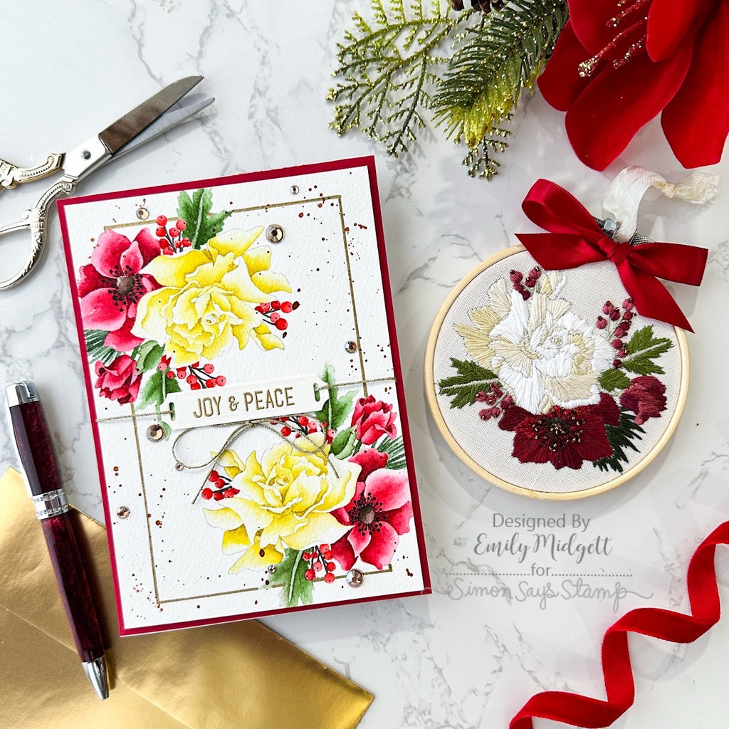 DMC Embroidery Floss Pack 16 Colors 117F25CM16 Floral Holiday Card | color-code:ALT01