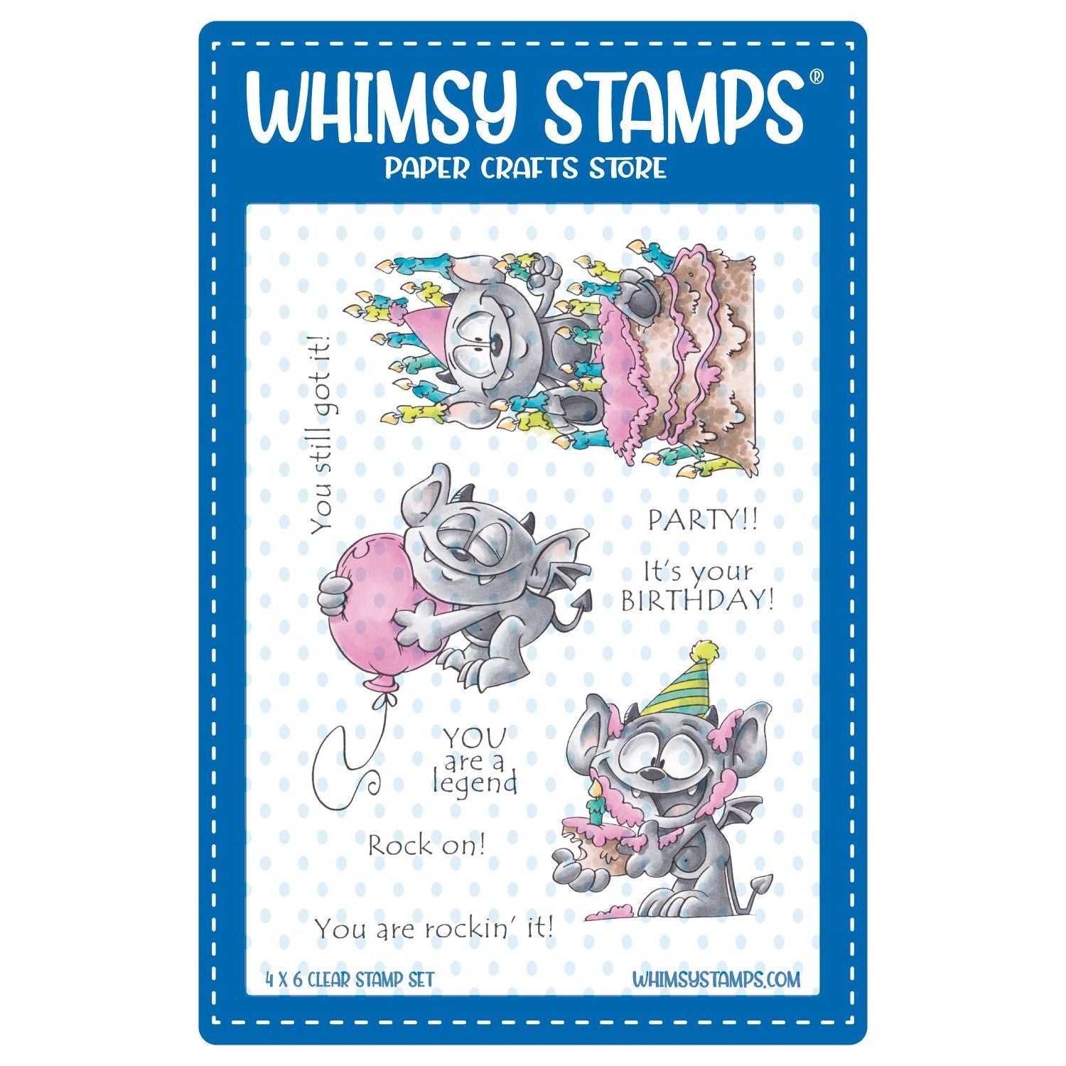 Whimsy Stamps Gargoyle Birthday Clear Stamps DP1111