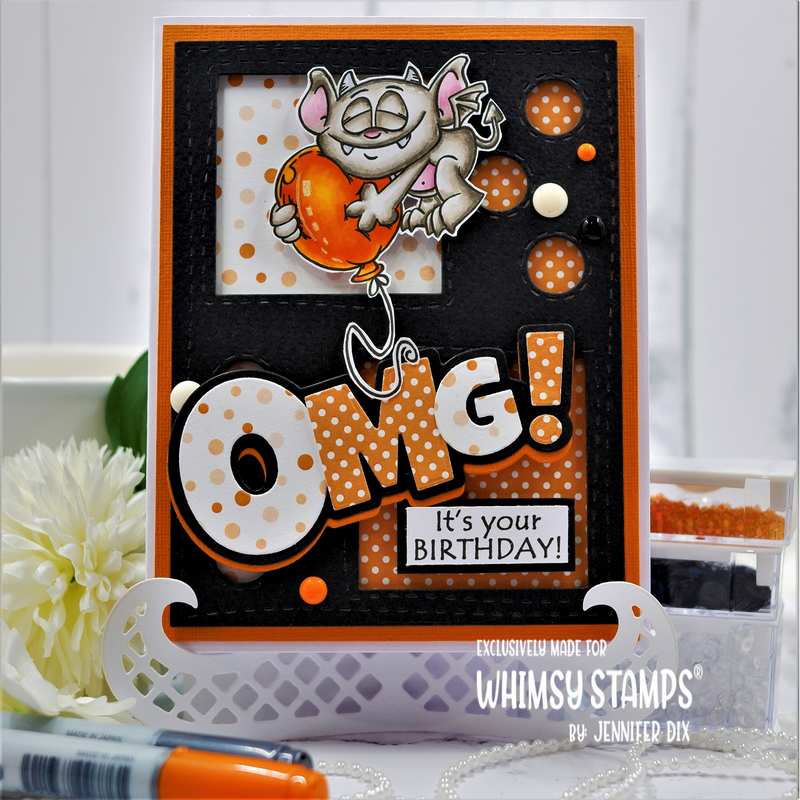 Whimsy Stamps Gargoyle Birthday Clear Stamps DP1111 OMG