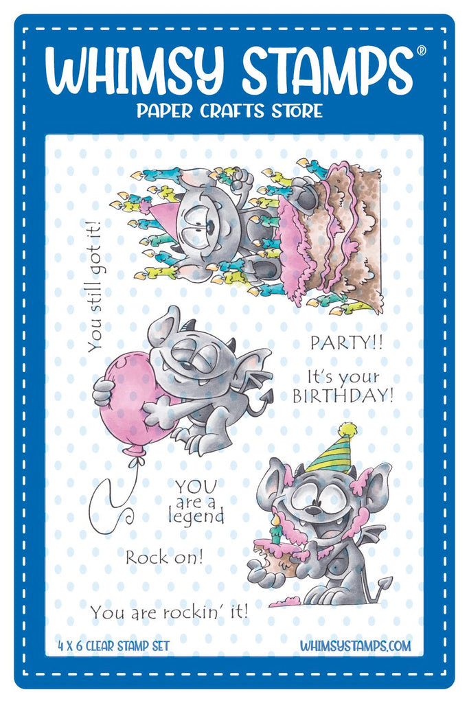 Whimsy Stamps Gargoyle Birthday Clear Stamps DP1111
