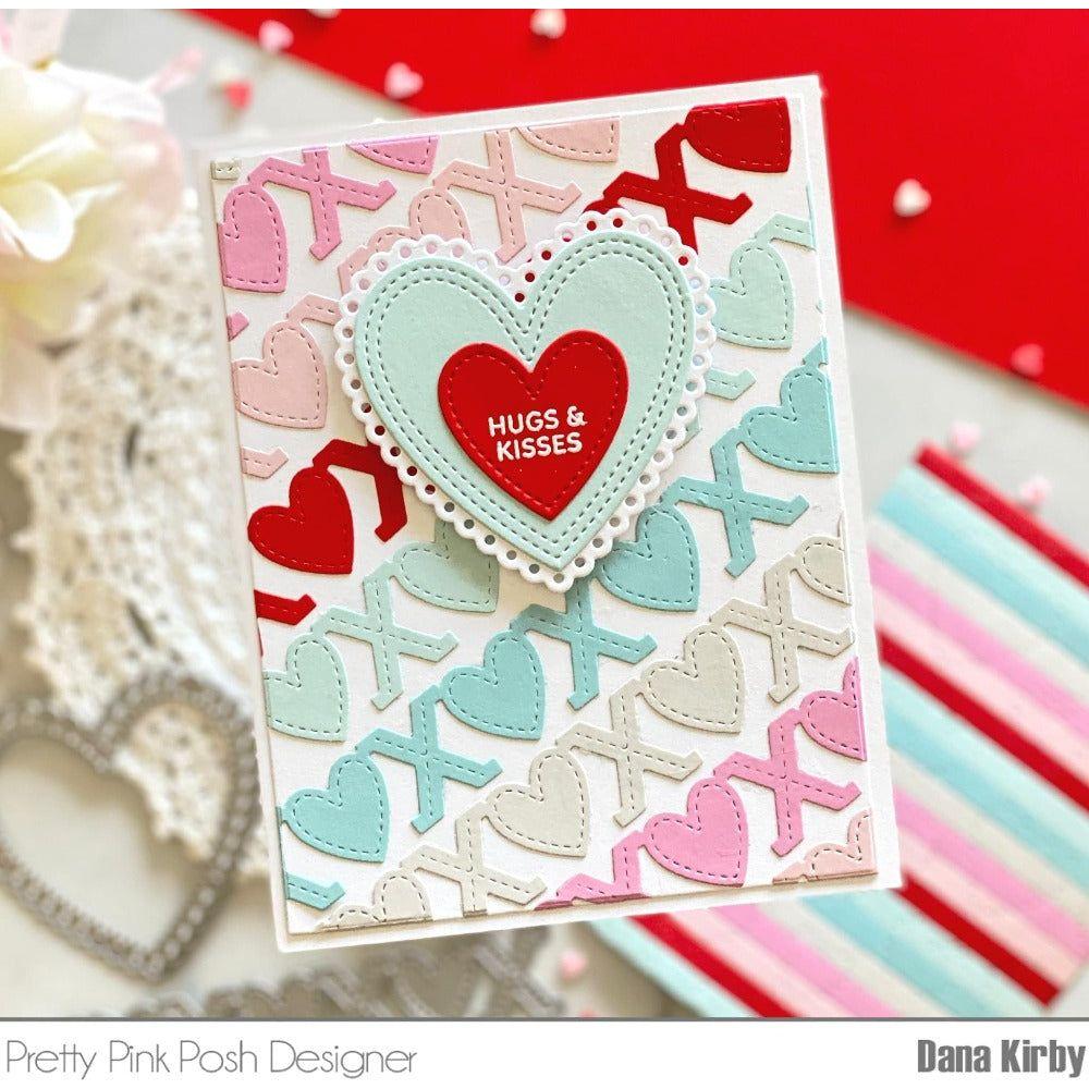 Pretty Pink Posh XOXO Heart Border Die hugs and kisses