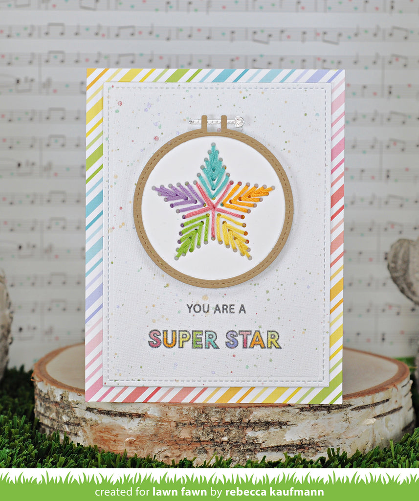 Lawn Fawn Embroidery Hoop Star Add-On Die lf3141 You're a Super Star