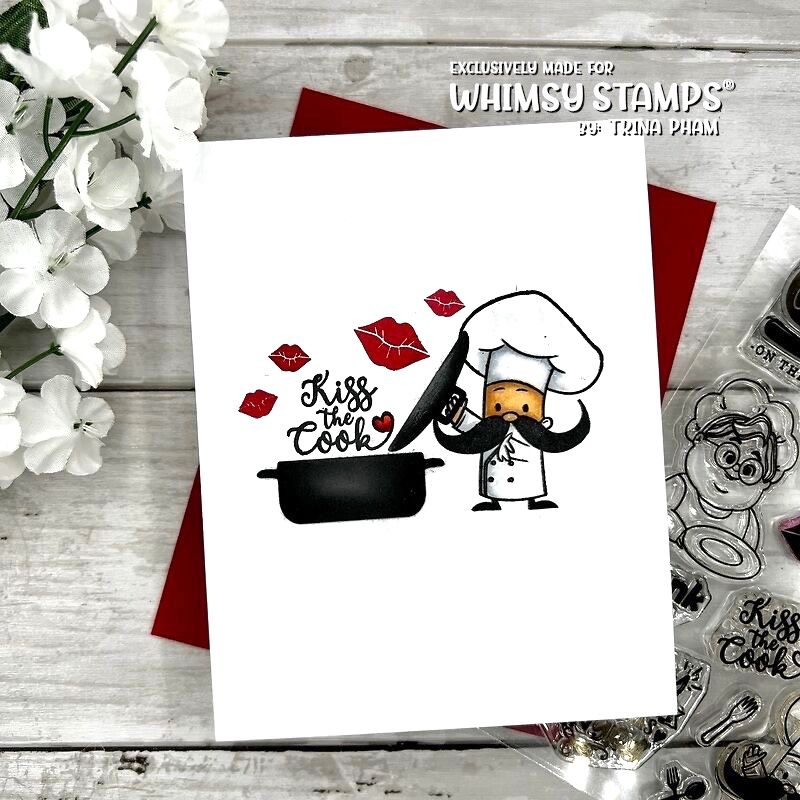 Whimsy Stamps Whats For Dinner Clear Stamps cwsd470 kiss the cook