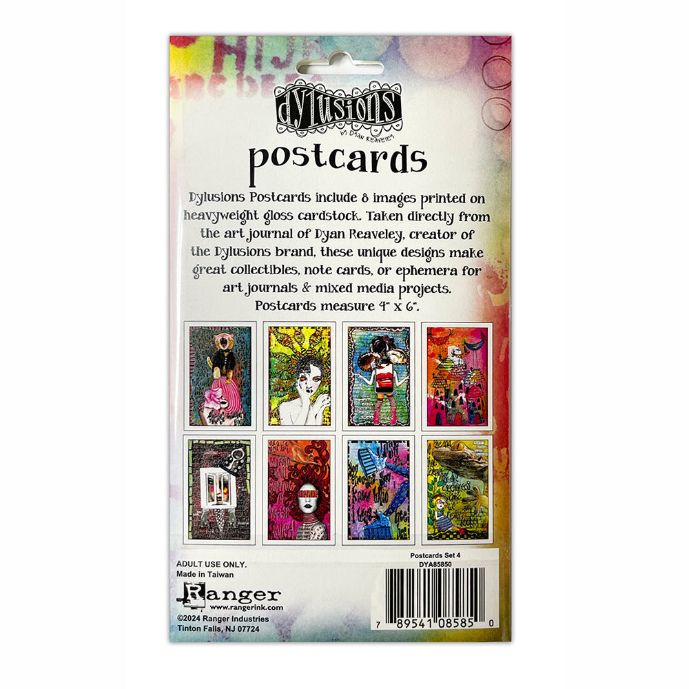 Ranger Dylusions Postcard Images Set 4 dya85850 Back of Package