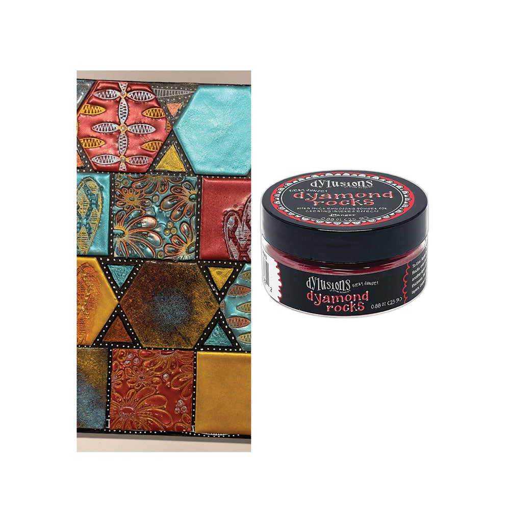 Ranger Dylusions Fiery Sunset Dyamond Rocks Embossing Powder dym83672 sample