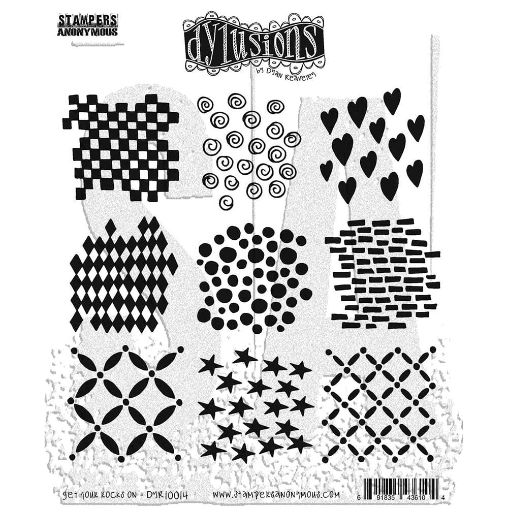 Dyan Reaveley Get Your Rocks On Dylusions Cling Stamps dyr10014