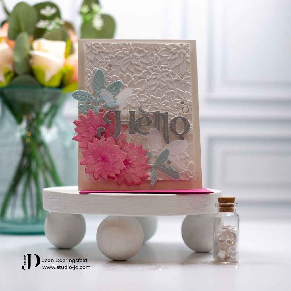 Simon Says Stamp Embossing Folder And Dies Dahlia Delights sfd325 Out Of This World Hello Card | color-code:ALT02