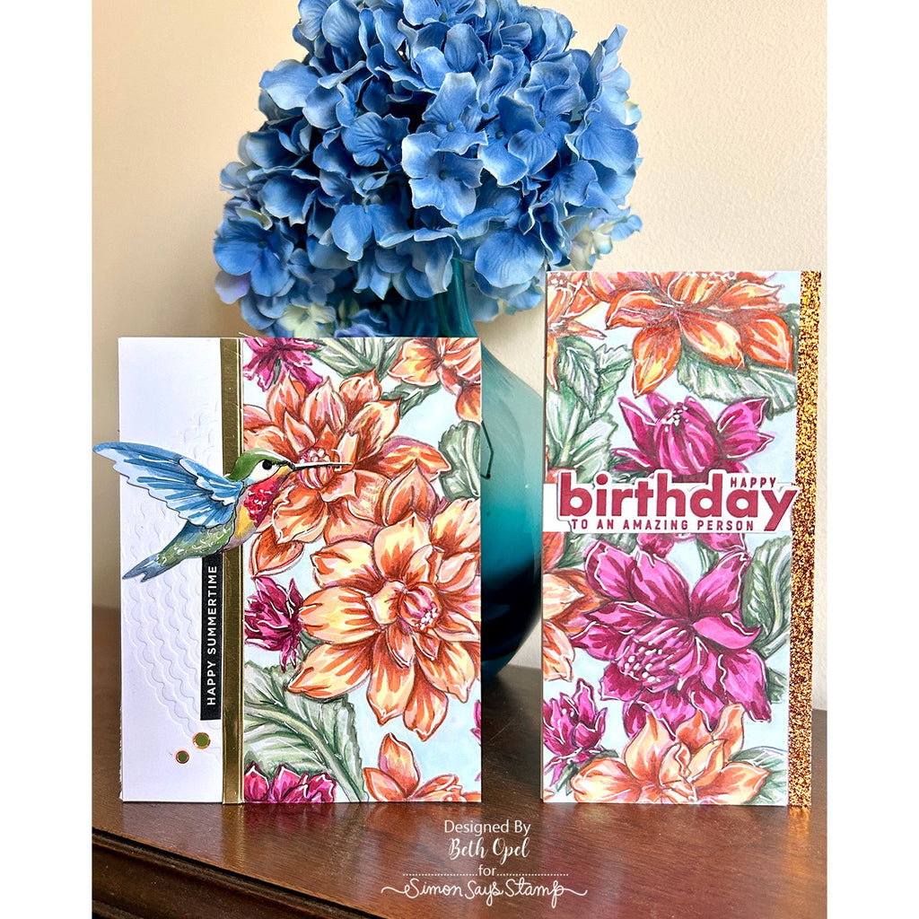 Simon Says Clear Stamp Dahlia Background 1224ss Friend Like You Floral Duo