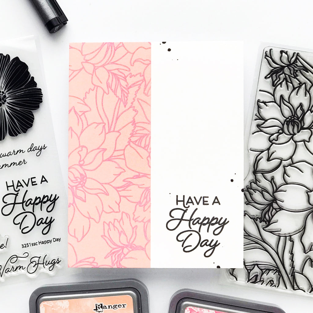 Simon Says Clear Stamp Dahlia Background 1224ss Friend Like You Happy Day Card