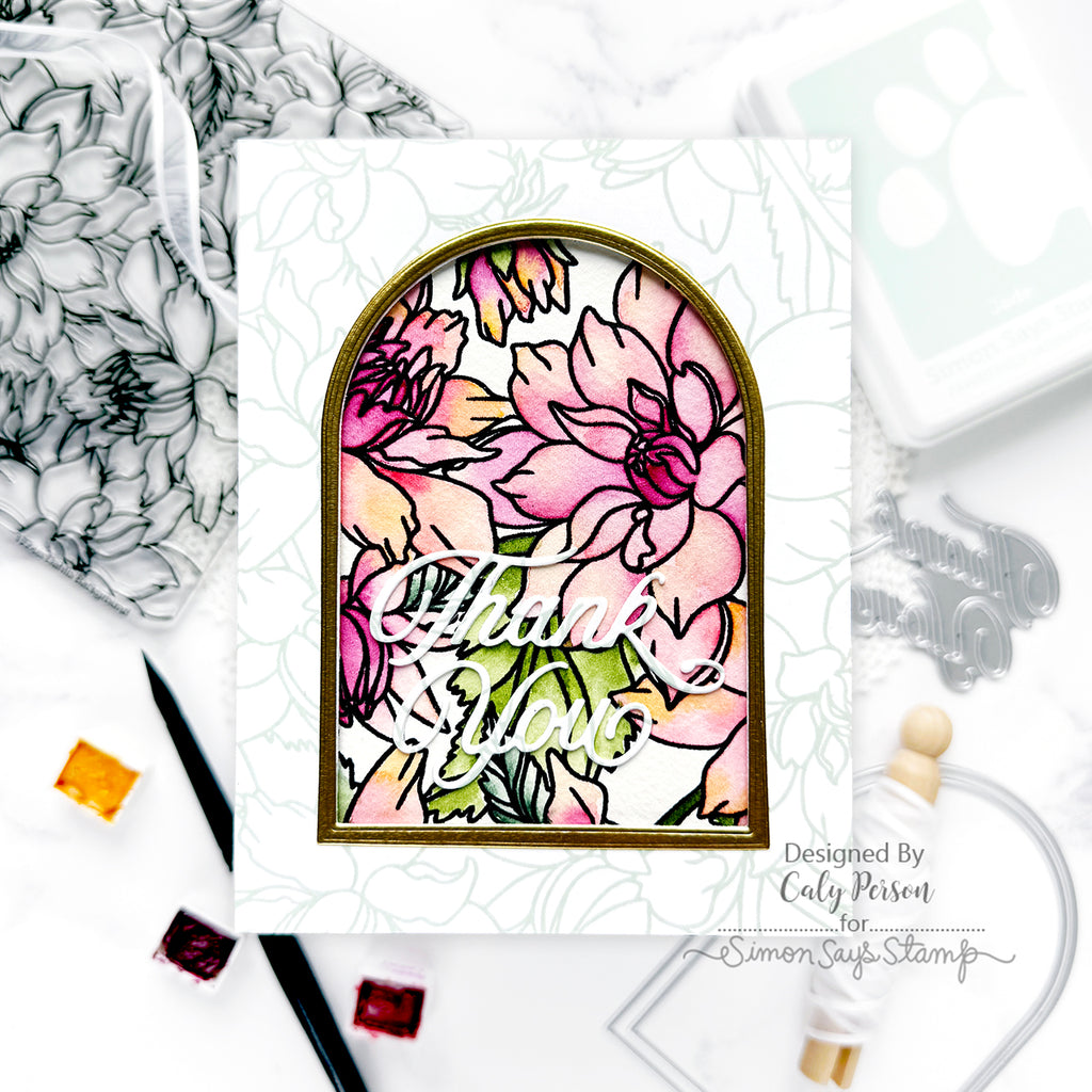 Simon Says Clear Stamp Dahlia Background 1224ss Friend Like You did Thank You Card | color-code:ALT02