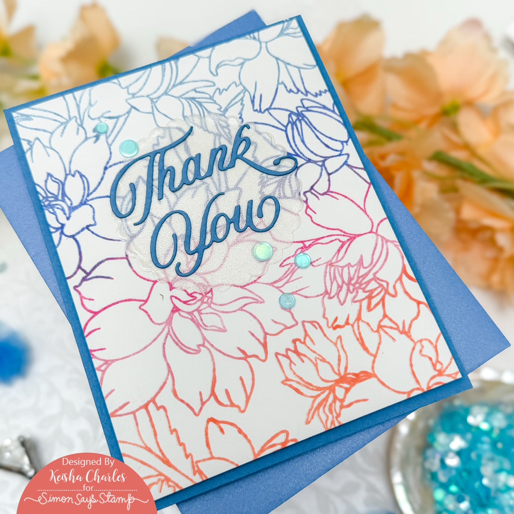 Simon Says Clear Stamp Dahlia Background 1224ss Friend Like You Thank You Card