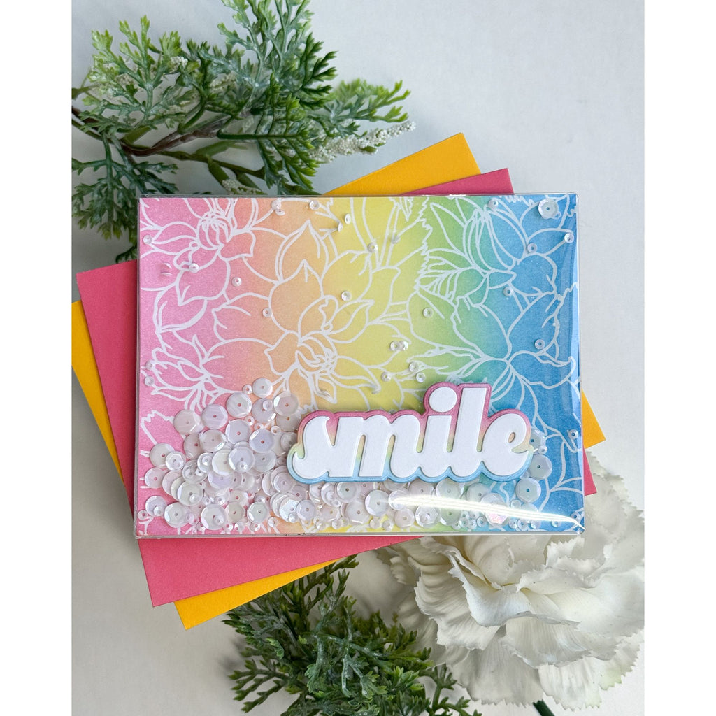 Simon Says Clear Stamp Dahlia Background 1224ss Friend Like You Smile Card