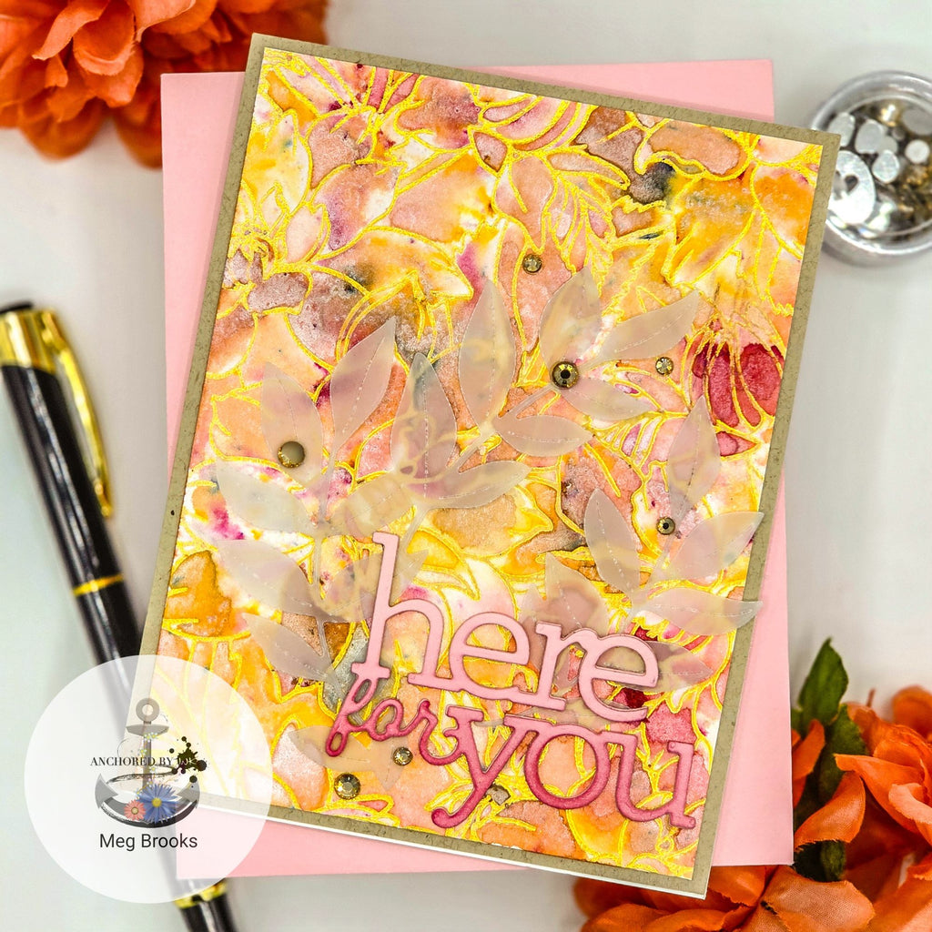 Simon Says Clear Stamp Dahlia Background 1224ss Friend Like You Here for You Card