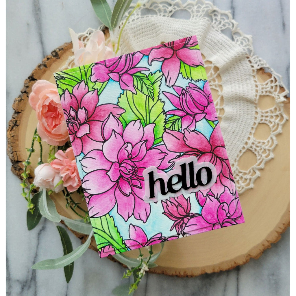 Simon Says Clear Stamp Dahlia Background 1224ss Friend Like You Hello Card | color-code:ALT04
