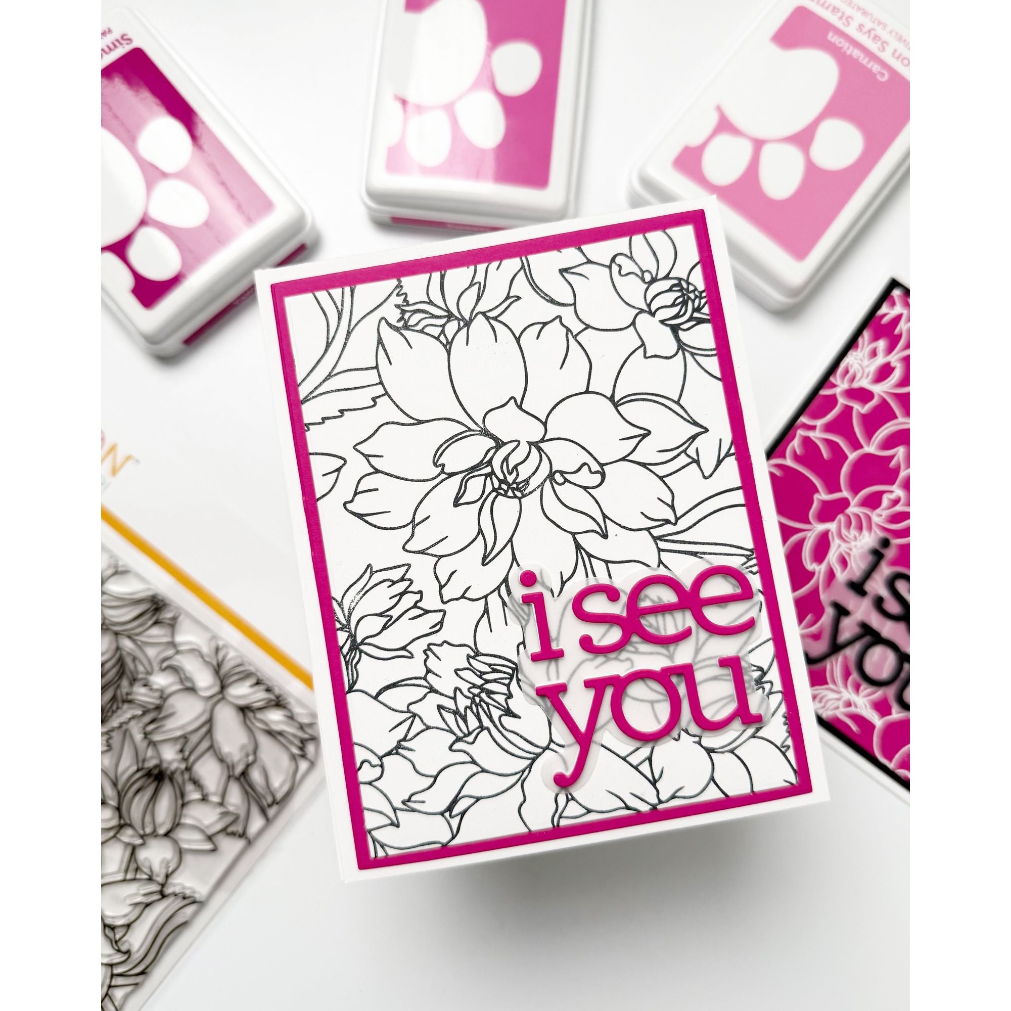 Simon Says Clear Stamp Dahlia Background 1224ss Friend Like You I See You Card