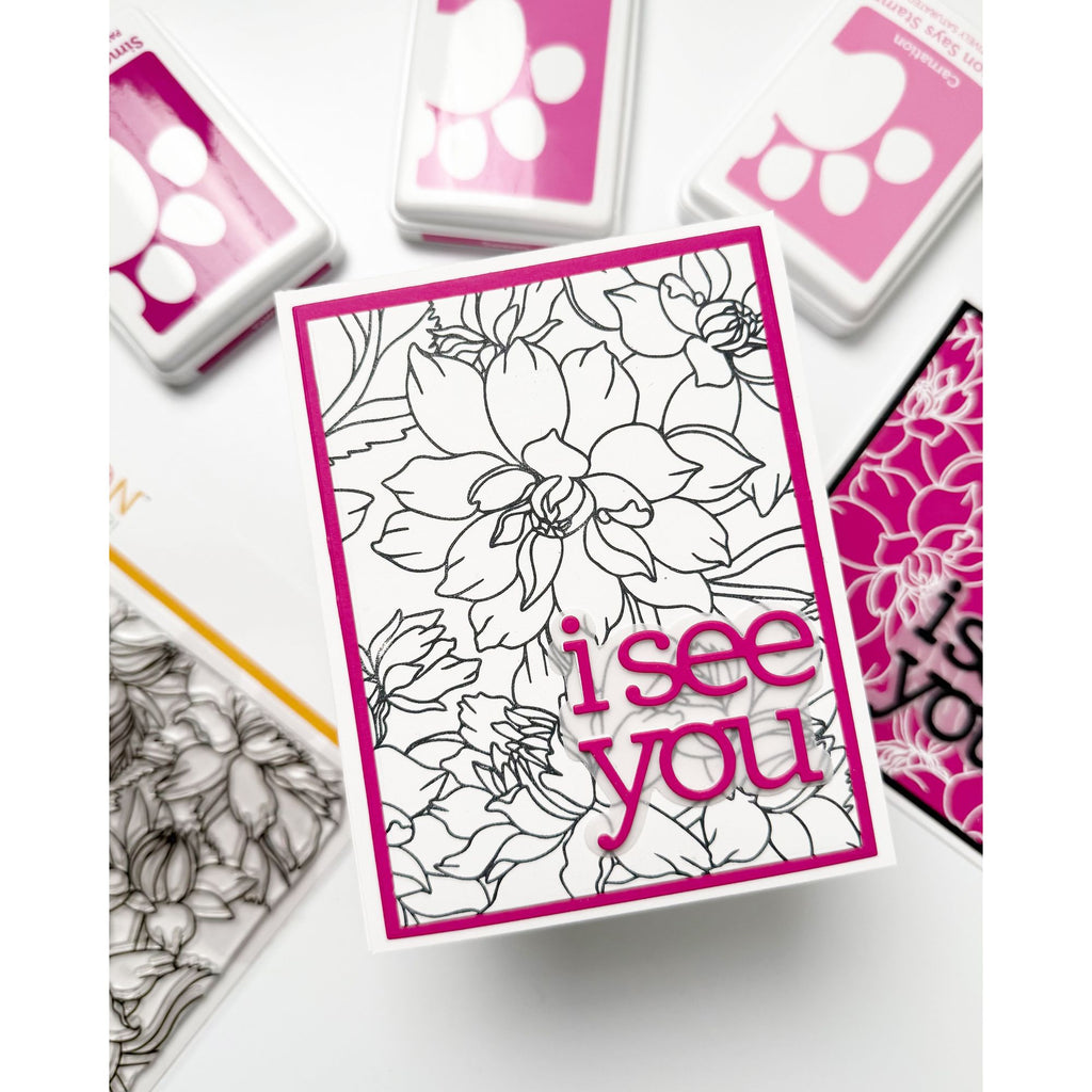 Simon Says Clear Stamp Dahlia Background 1224ss Friend Like You I See You Card