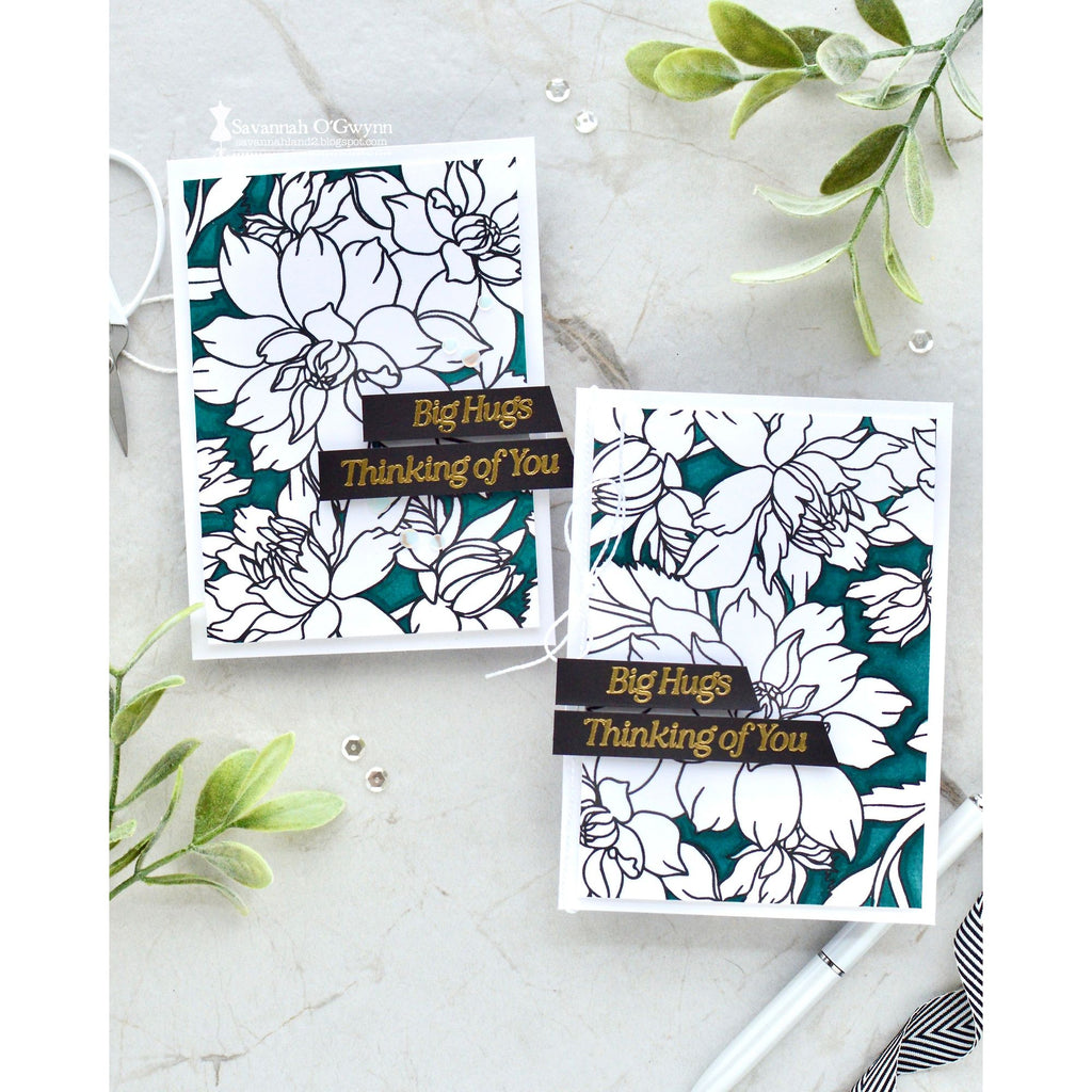 Simon Says Clear Stamp Dahlia Background 1224ss Friend Like You Hugs Cards