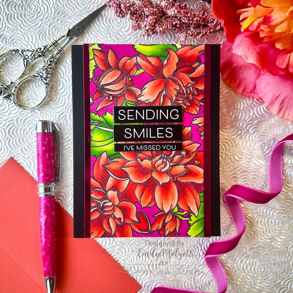 Simon Says Clear Stamp Dahlia Background 1224ss Friend Like You Miss You Card | color-code:ALT10