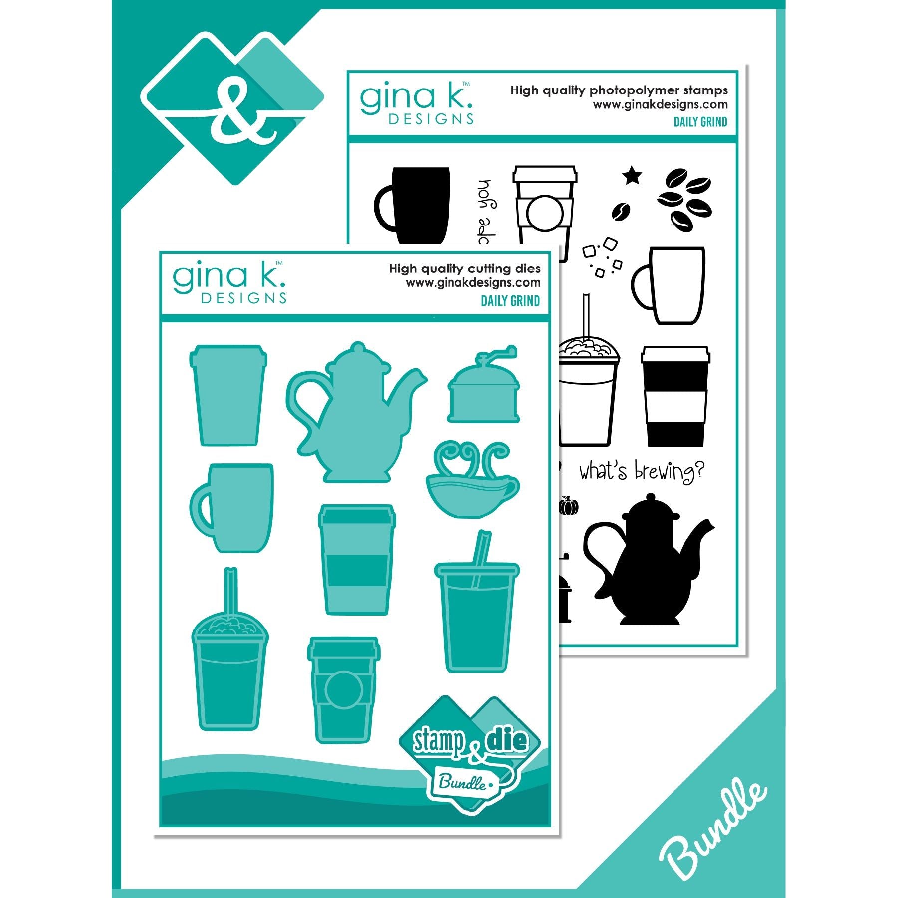 Gina K Designs Daily Grind Stamps and Dies Bundle bsdie0437