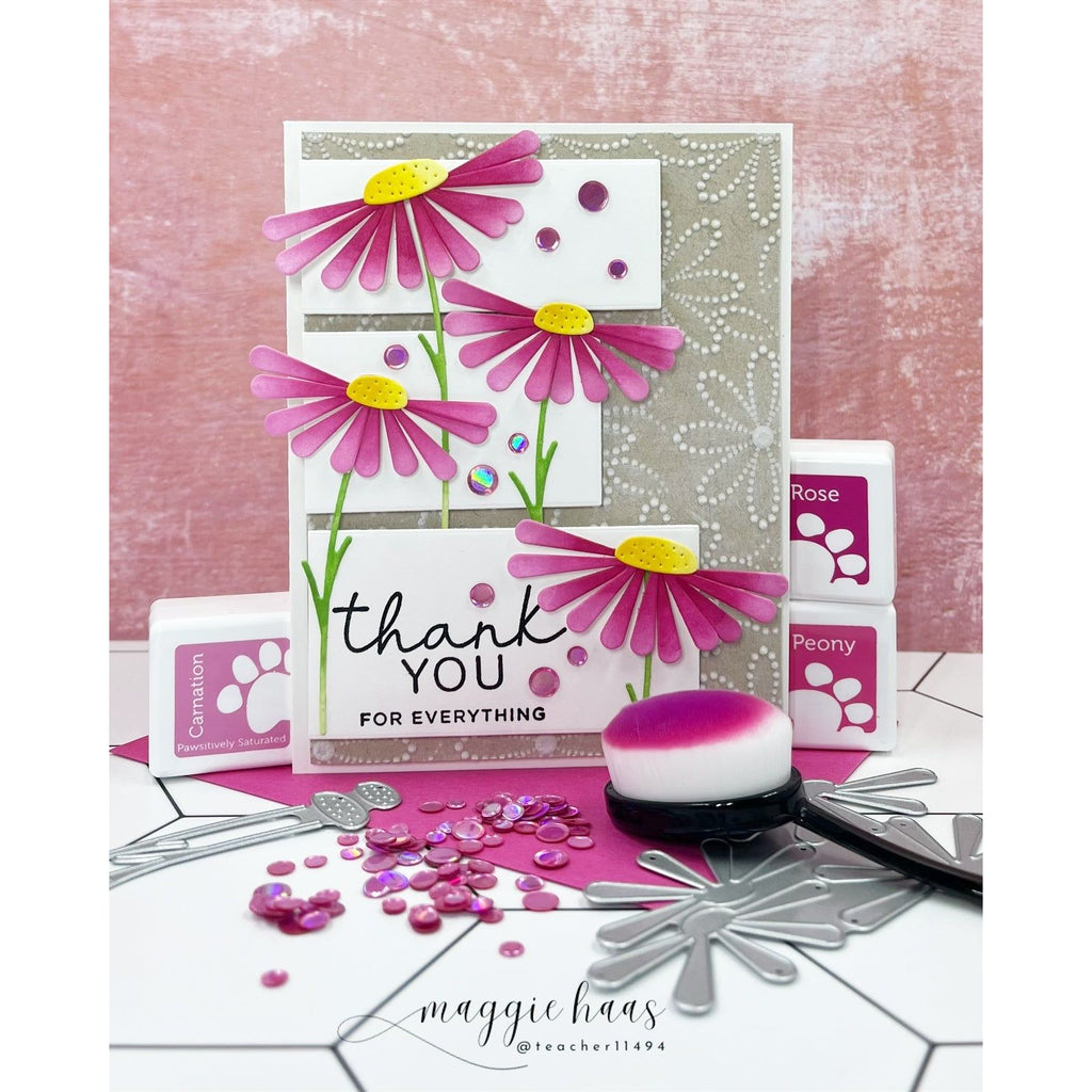 Simon Says Stamp Embossing Folder Dainty Dotted Daisy sf504 Friend Like You Thank You Card