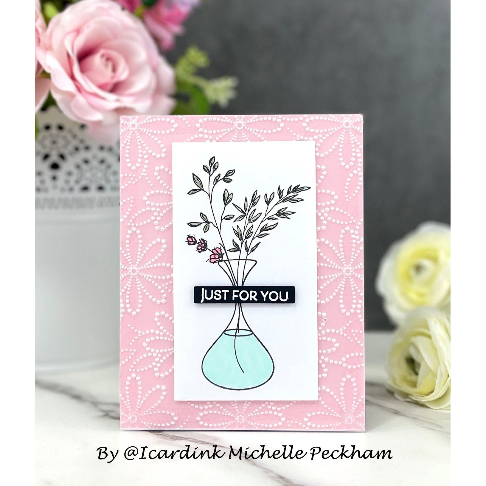 Simon Says Stamp Embossing Folder Dainty Dotted Daisy sf504 Friend Like You For You Card