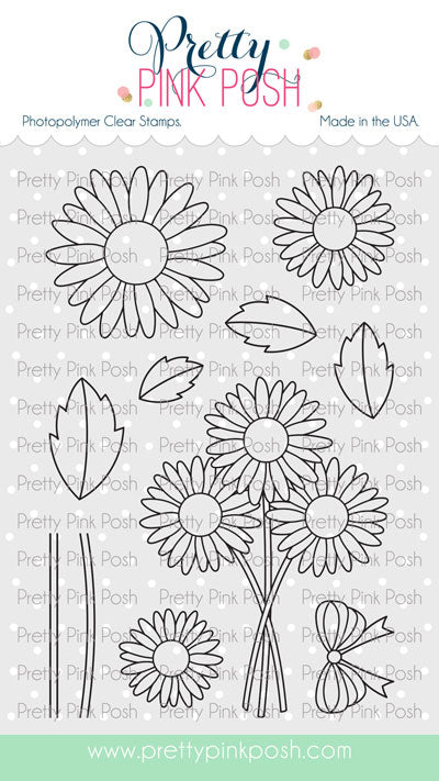 Pretty Pink Posh Daisies Clear Stamps