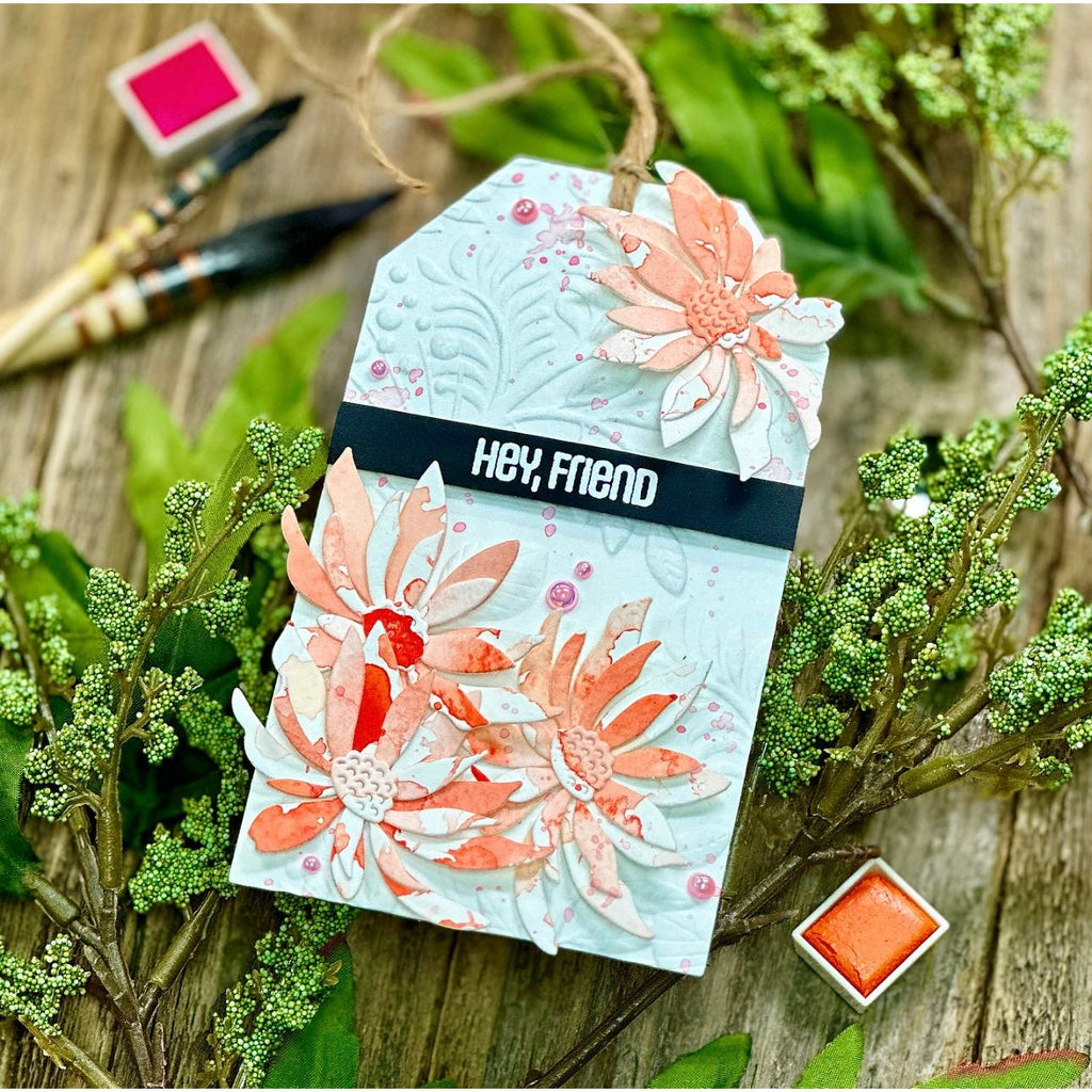 Simon Says Stamp Daisy Heads Dies s853 Just A Note Friend Tag