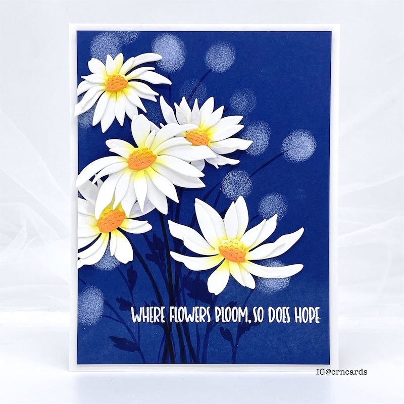 Simon Says Stamp Daisy Heads Dies s853 Just A Note Encouragement Card