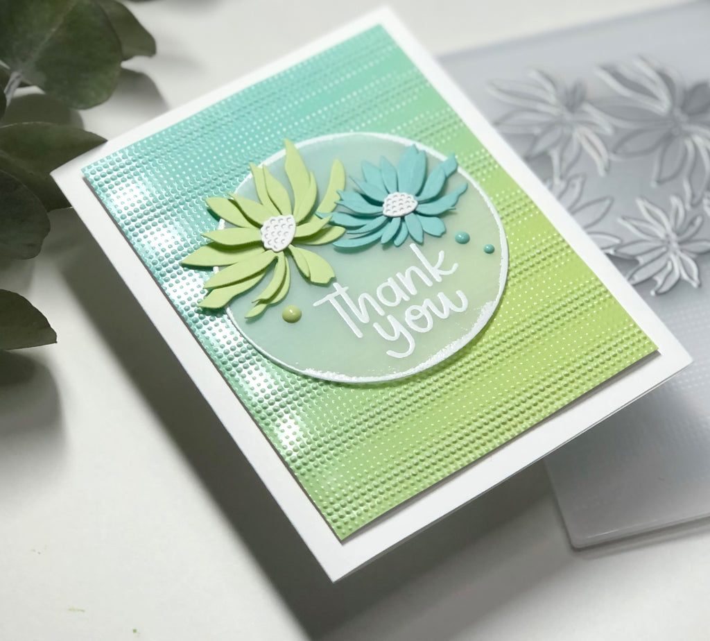 Simon Says Stamp Daisy Heads Dies s853 Just A Note Thank You Card