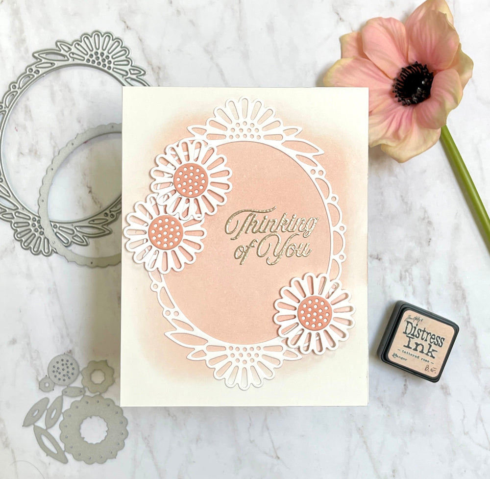 Simon Says Stamp Daisy Oval Frame Wafer Dies 1070sd Celebrate Thinking of You Card | color-code:ALT05