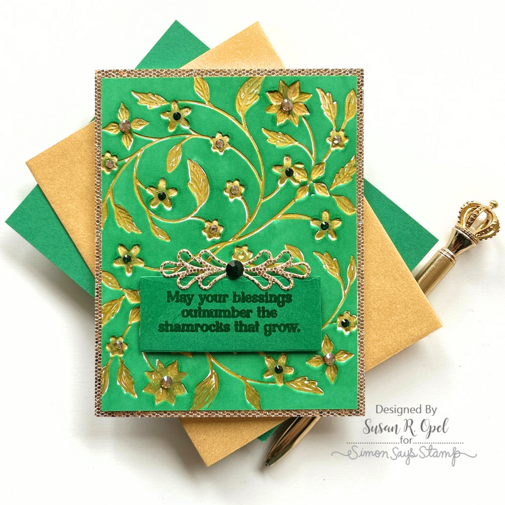 Simon Says Clear Stamps Sketched Clovers 2168msc To Be Loved St. Patrick's Day Card | color-code:ALT05