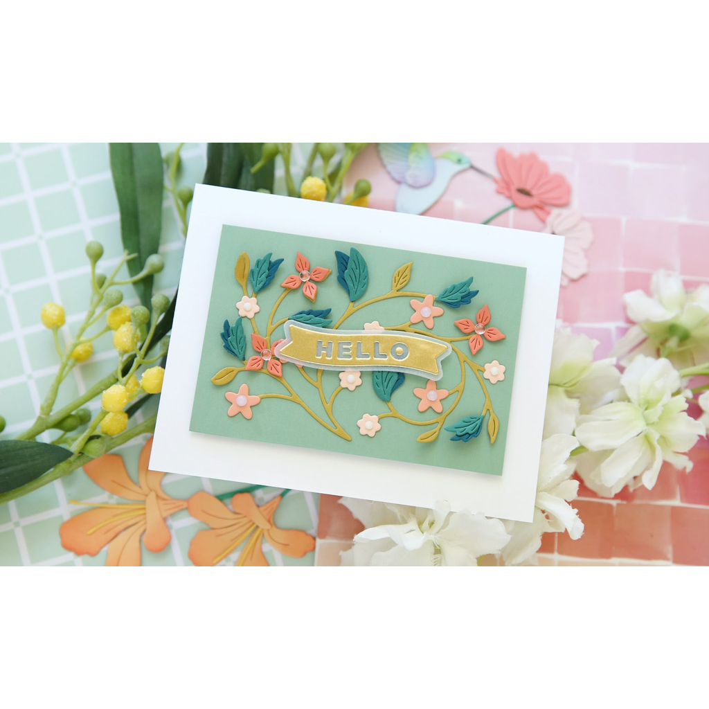 CZ Design Wafer Dies Little Banners Basics czd237 Sunny Vibes Hello Card | color-code:ALT05
