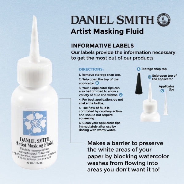 Daniel Smith Masking Fluid System 1oz with Tips ds284075001 info