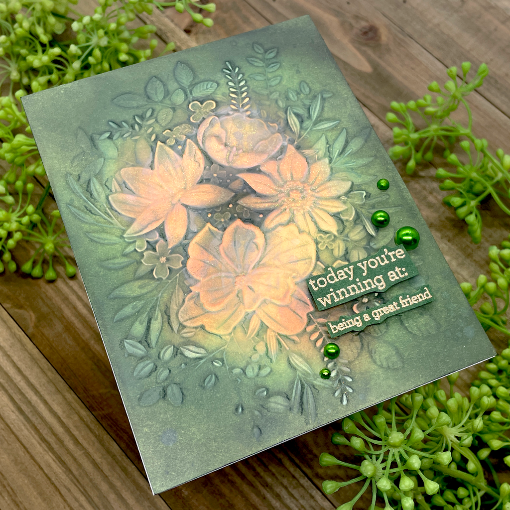 Simon Says Stamp Embossing Folder And Dies Darcy Bouquet sfd318 Just A Note Encouragement Card