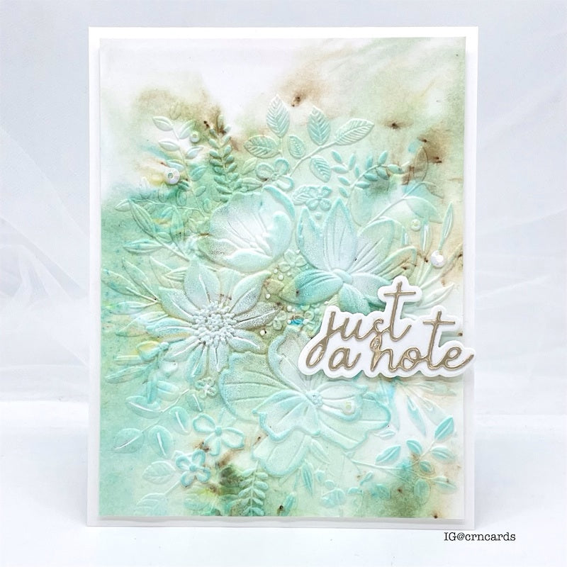 Simon Says Stamp Embossing Folder And Dies Darcy Bouquet sfd318 Just A Note  Card