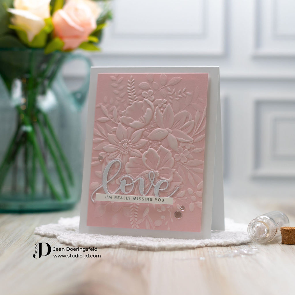 Simon Says Stamp Embossing Folder And Dies Darcy Bouquet sfd318 Just A Note Miss You Card | color-code:ALT02